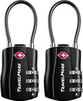 Pack de 2 Candados TSA con Cable de Combinación