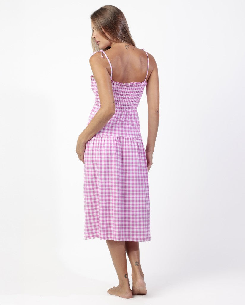 Vestido Camisón Tirantes Smock Vichy Mood e (imagen 6)
