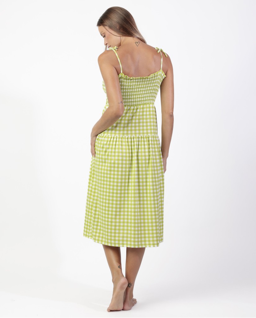 Vestido Camisón Tirantes Smock Vichy Mood e (imagen 4)