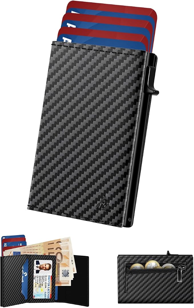 Cartera con Cierre Magnético y Protección RFID para 11 Tarjetas