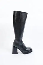 Botas MACY altas de cuero negro KMB Shoes