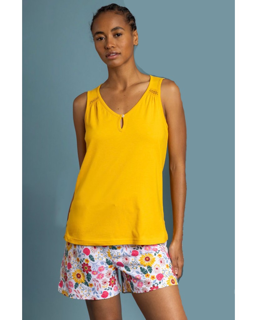 Pijama sin Mangas Gold Flowers (imagen 2)