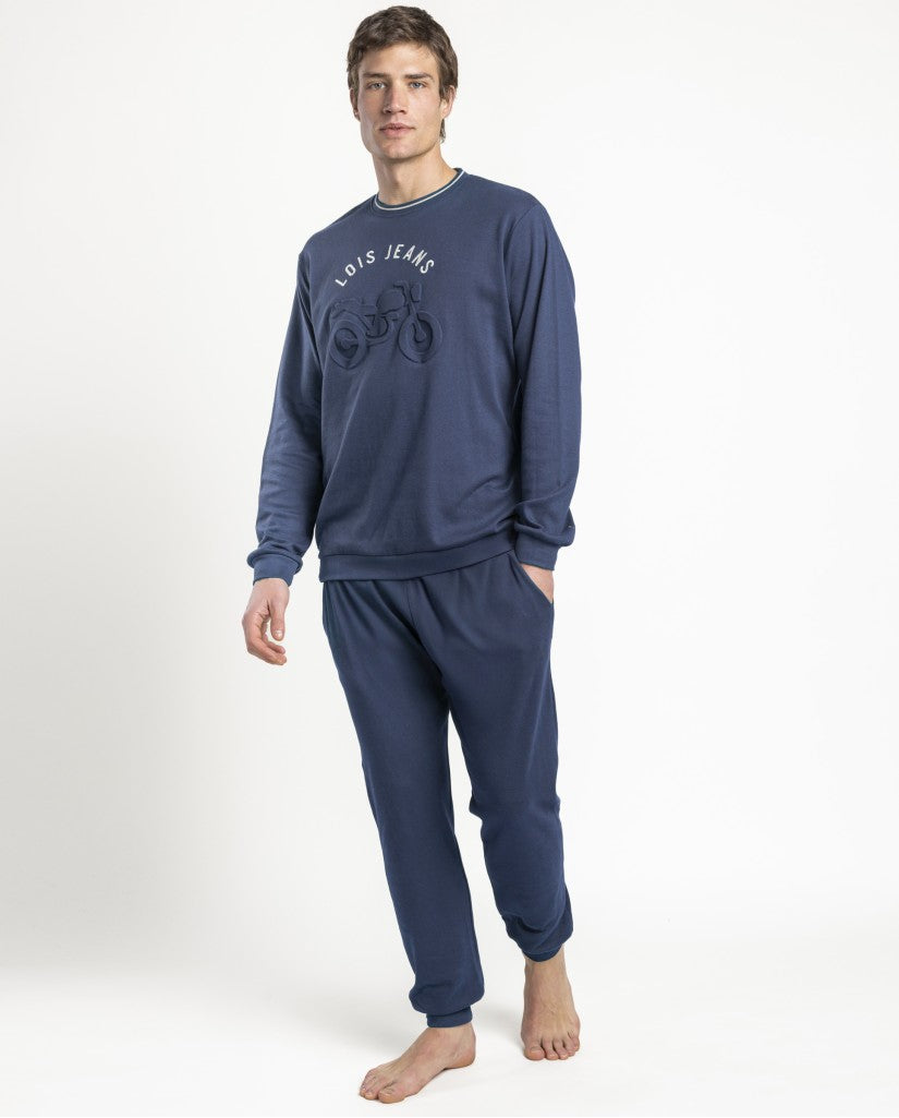 Pijama de Hombre Embossing Marino (imagen 3)