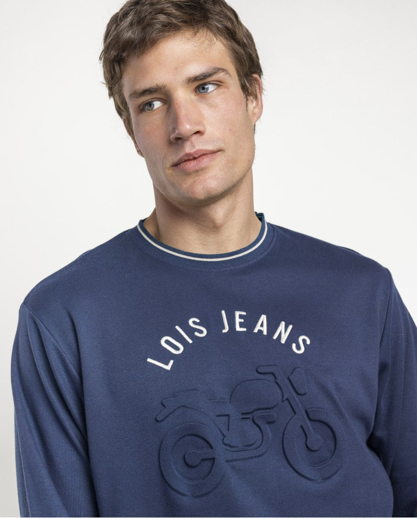 Pijama de Hombre Embossing Marino (imagen 2)