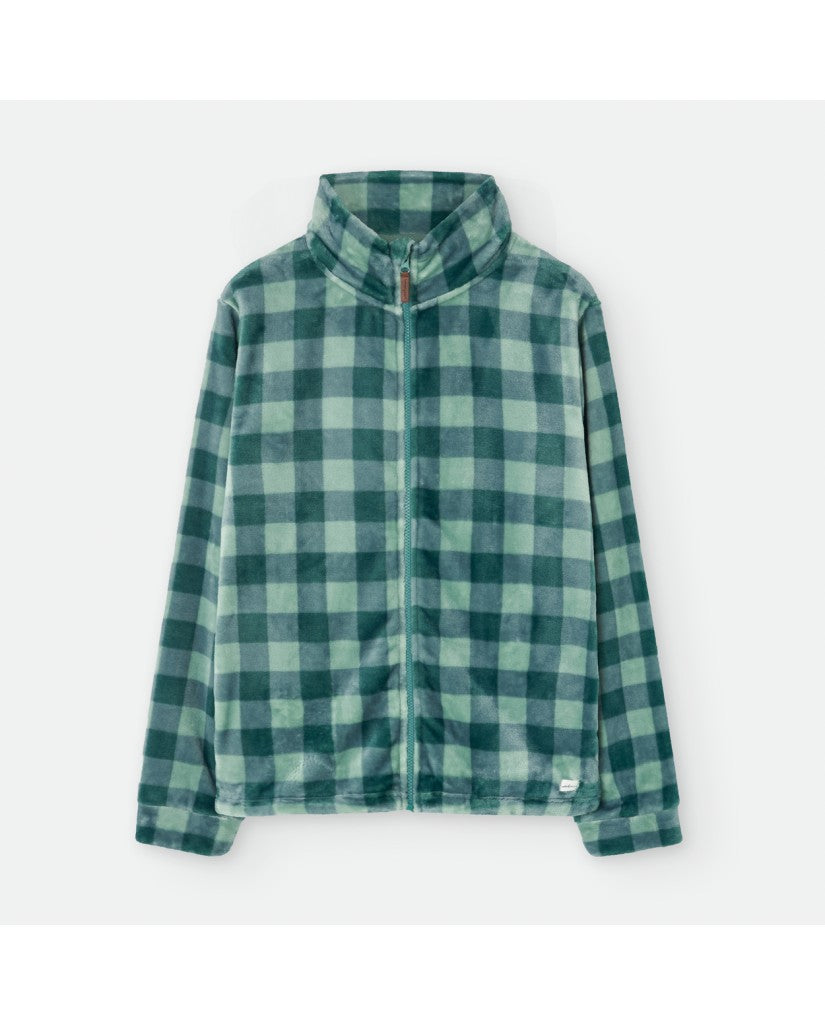 Bata Corta Infantil Cuadros Verde