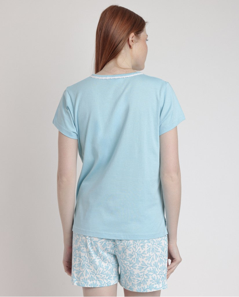 Pijama de Mujer Manga Corta Spring Leaves (imagen 3)