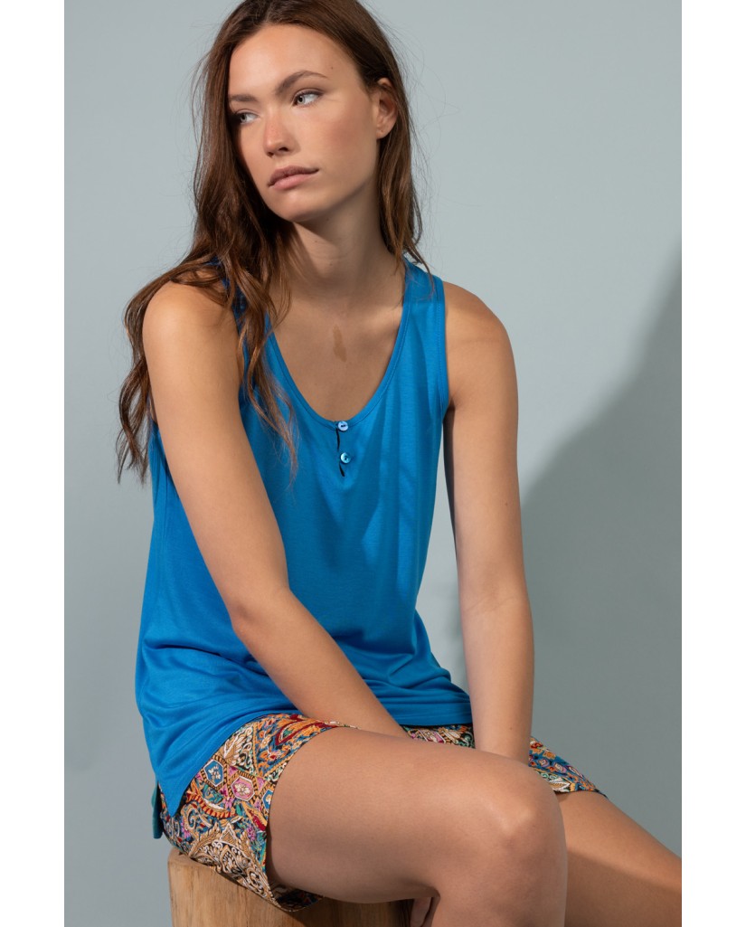 Pijama de Mujer sin Mangas Garden Border