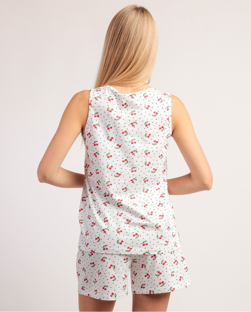 Pijama de Mujer sin Mangas Cherries (imagen 3)