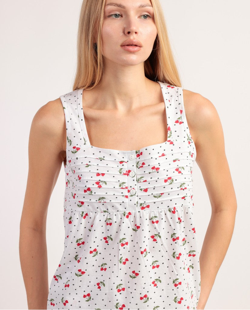 Pijama de Mujer sin Mangas Cherries (imagen 4)