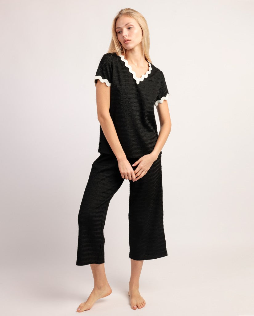 Pijama Manga Corta Luxe Waves para Mujer (imagen 6)