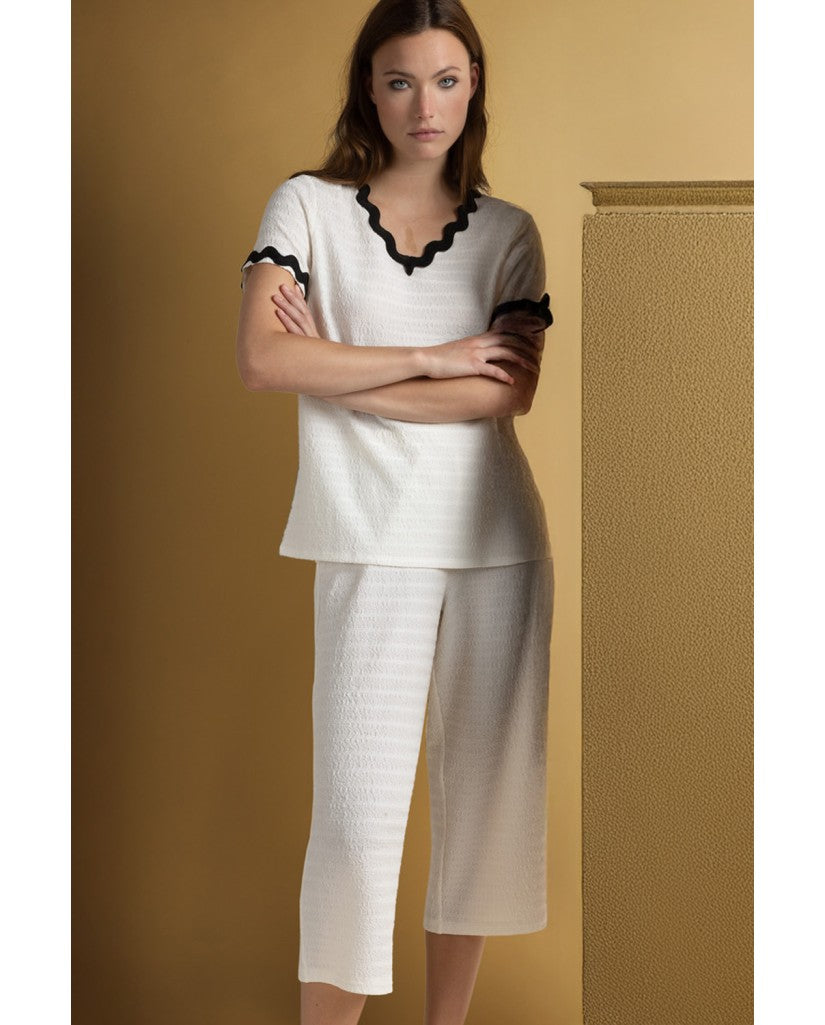 Pijama Manga Corta Luxe Waves para Mujer