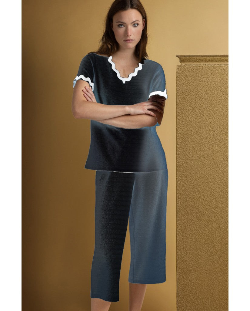 Pijama Manga Corta Luxe Waves para Mujer (imagen 2)