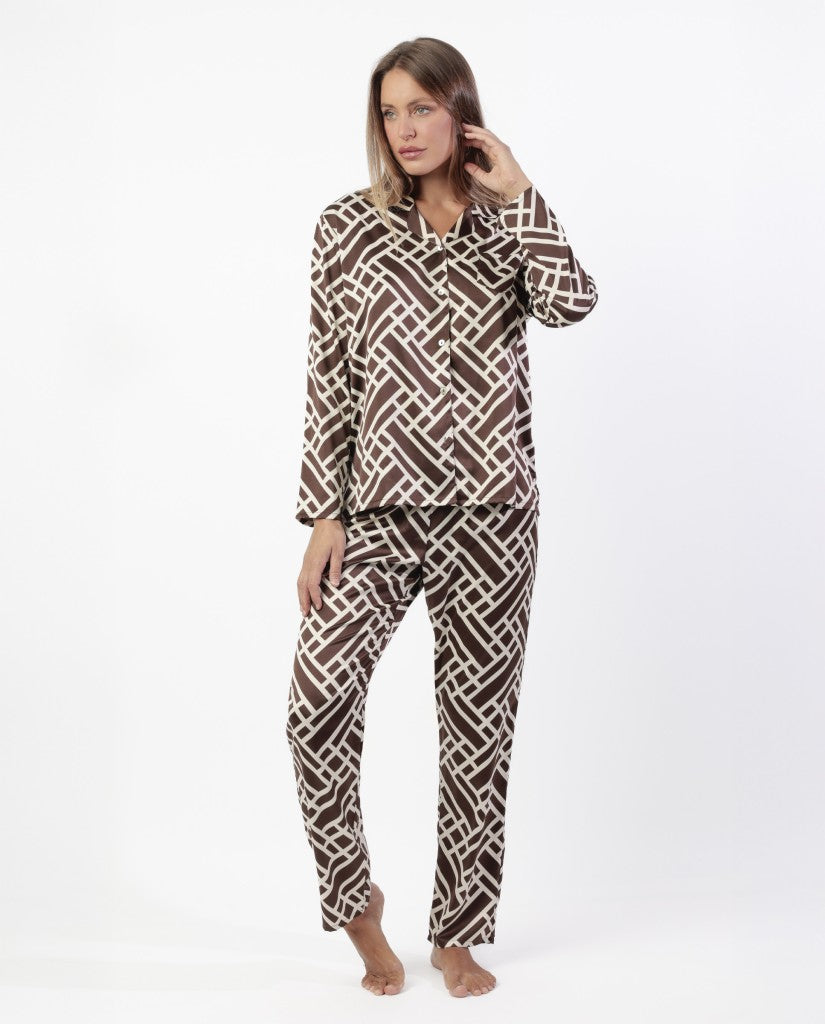 Pijama de Mujer Largo Luxe Geometric (imagen 3)