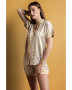 Pijama Manga Corta Luxe Leaves Mujer