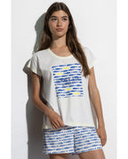 Pijama Manga Corta Fishing Blue Mujer