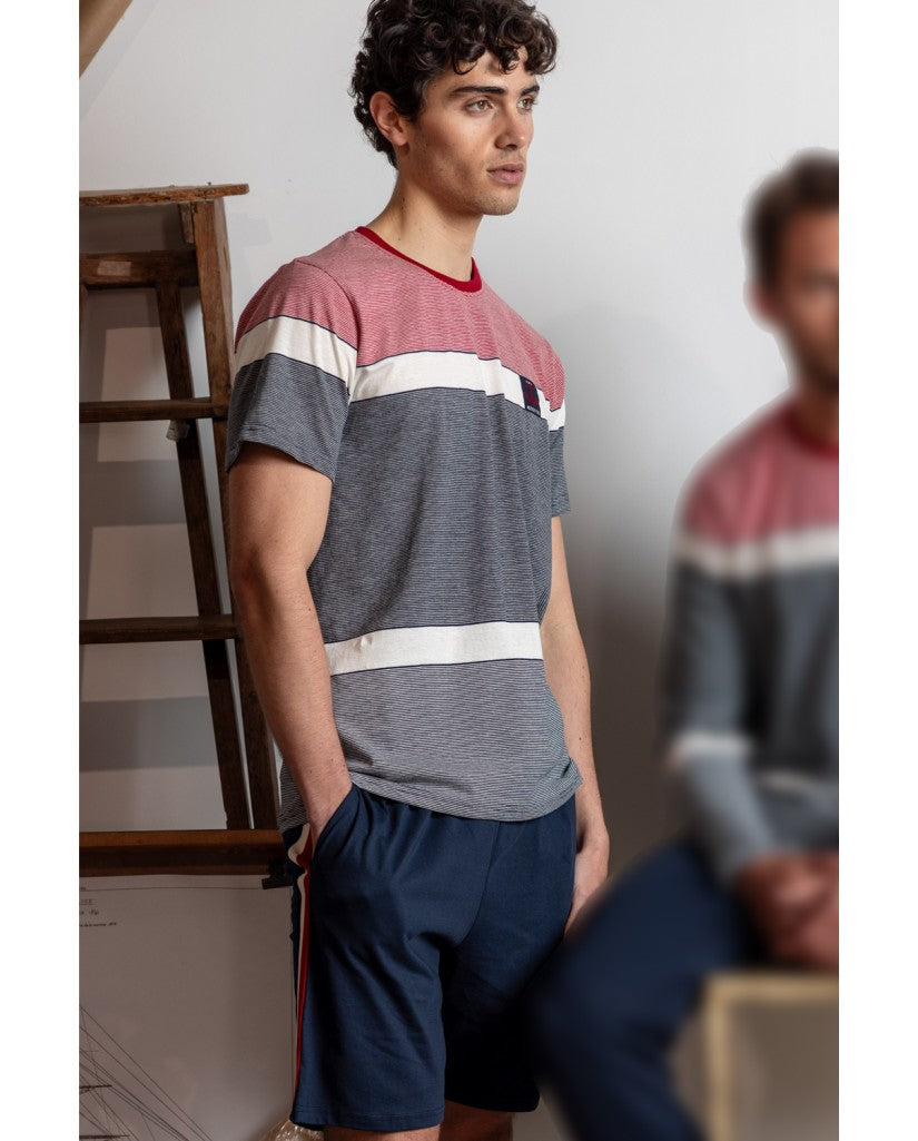 Pijama Manga Corta Ancho para Hombre