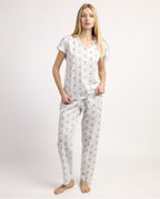 Pijama Manga Corta White And Grey (imagen 4)