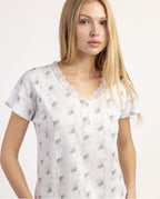 Pijama Manga Corta White And Grey (imagen 2)