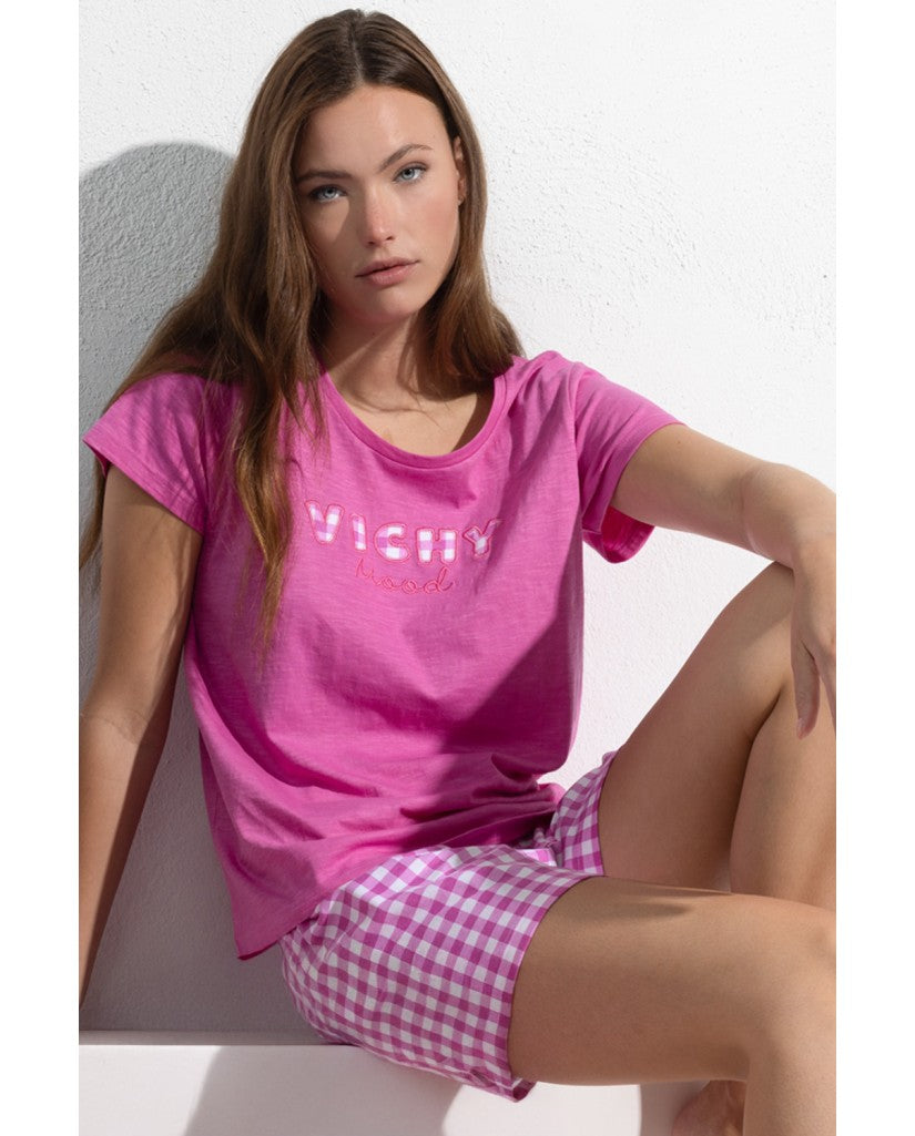 Pijama Manga Corta Mujer Vichy Mood