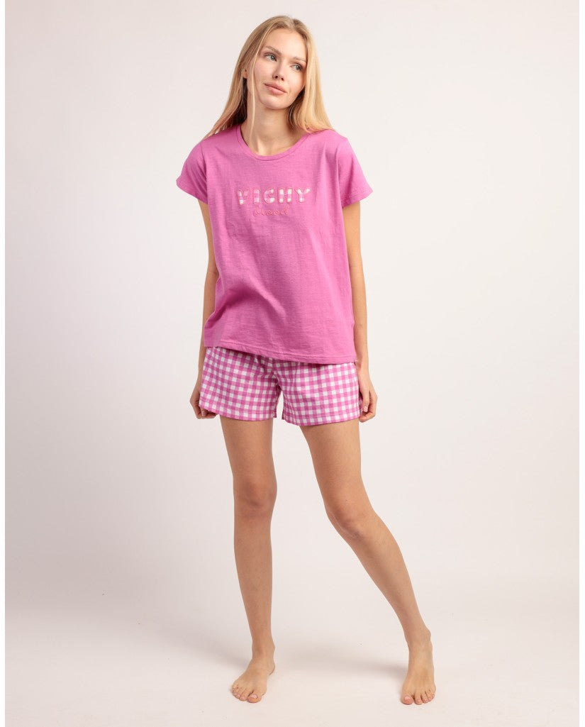 Pijama Manga Corta Mujer Vichy Mood (imagen 3)