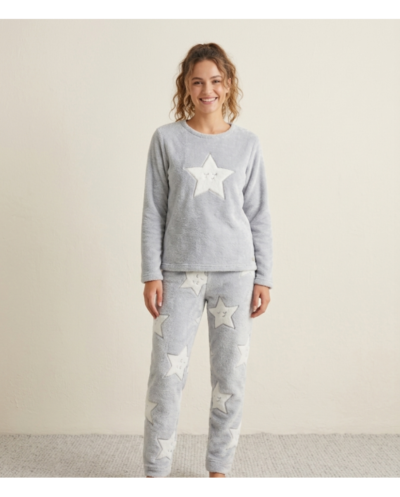 Pijama de Mujer Estrellas Gris (imagen 2)