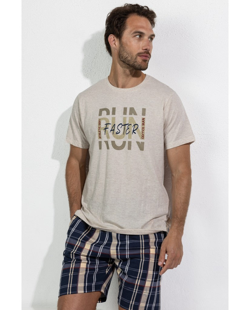 Pijama Manga Corta Run Faster para Hombre