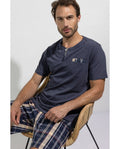 Pijama de Hombre Manga Corta Cuadros
