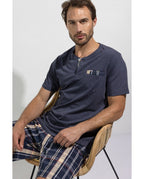 Pijama de Hombre Manga Corta Cuadros
