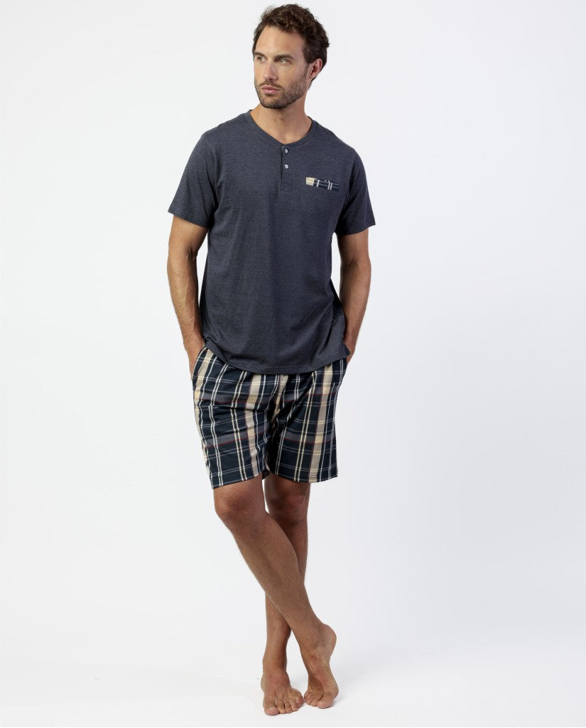 Pijama de Hombre Manga Corta Cuadros (imagen 2)