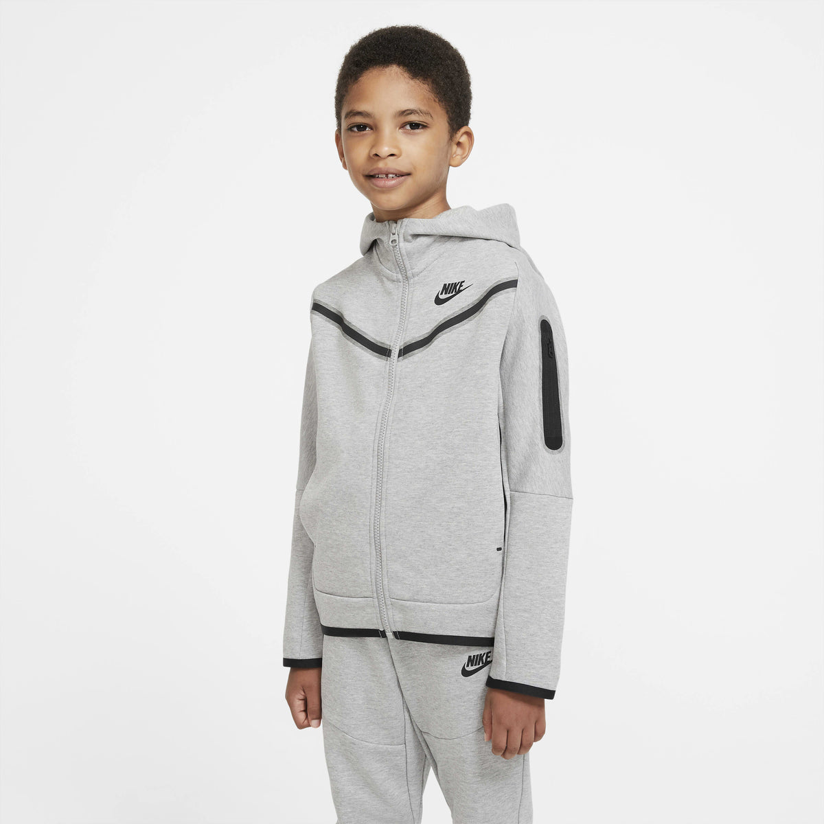 Nike Tech Fleece Sudadera Cremallera Gris Junior