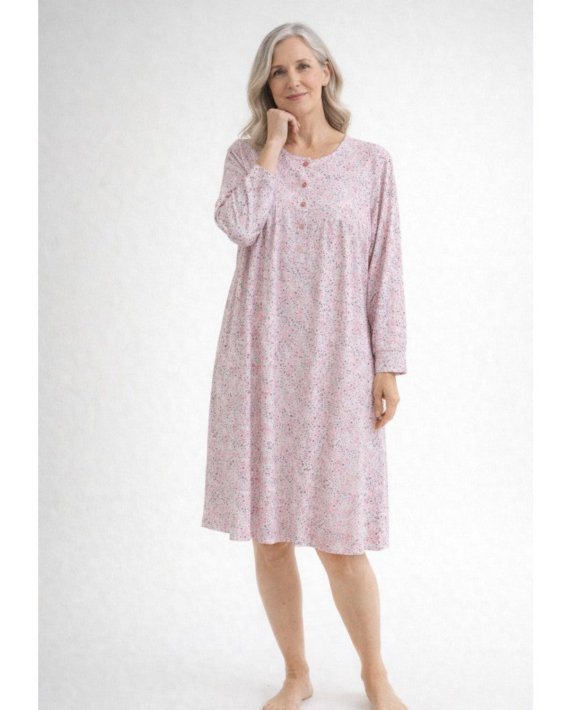 Camisón de Mujer de Interlock Perchado Rosa