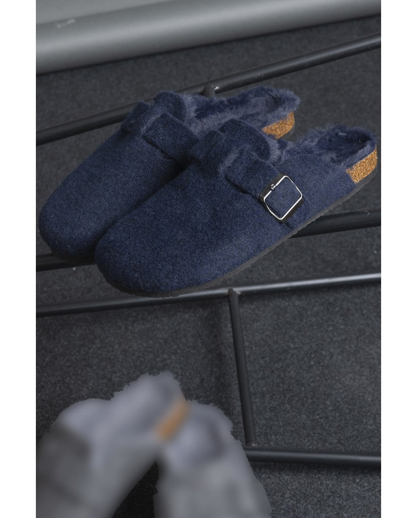 Zapatillas Zueco Hombre Fieltro Pelo