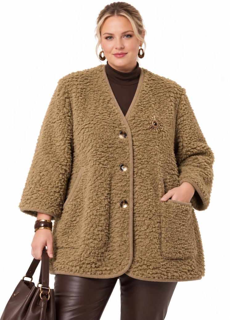 Chaqueta bouclé talla grande 3670
