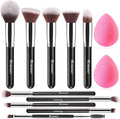 Set de 10 Brochas de Maquillaje con 2 Esponjas