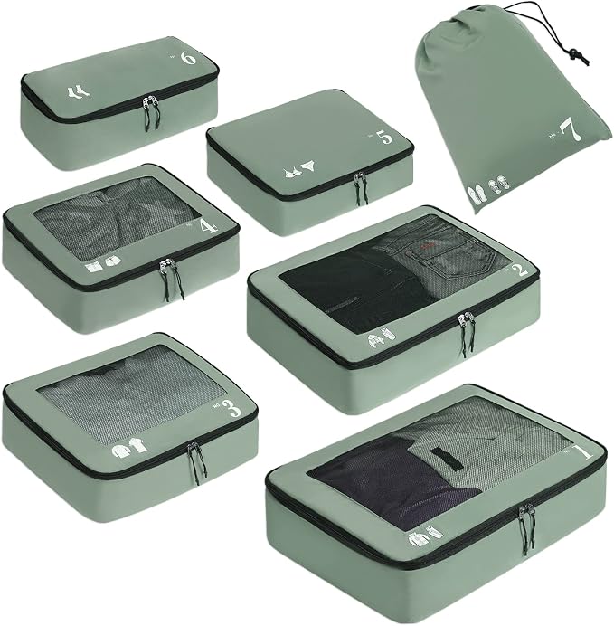 Set de 7 Cubos Organizadores para Maleta