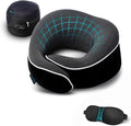 Almohada Cervical de Viaje de Espuma Viscoelástica con Antifaz