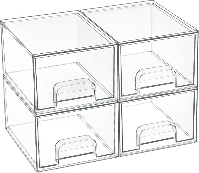 Set de 4 Cajones Organizadores Apilables para Maquillaje