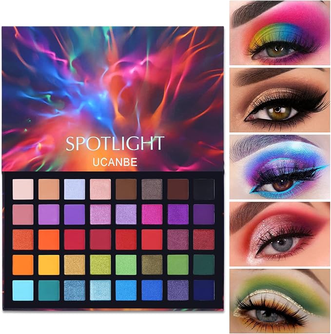 Paleta de 40 Sombras de Ojos Mate y Glitter Altamente Pigmentada
