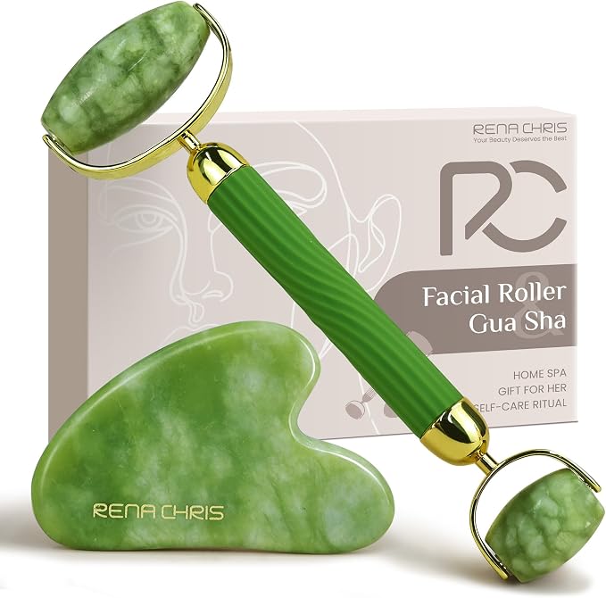 Set de Gua Sha y Rodillo de Piedra Natural para Rostro