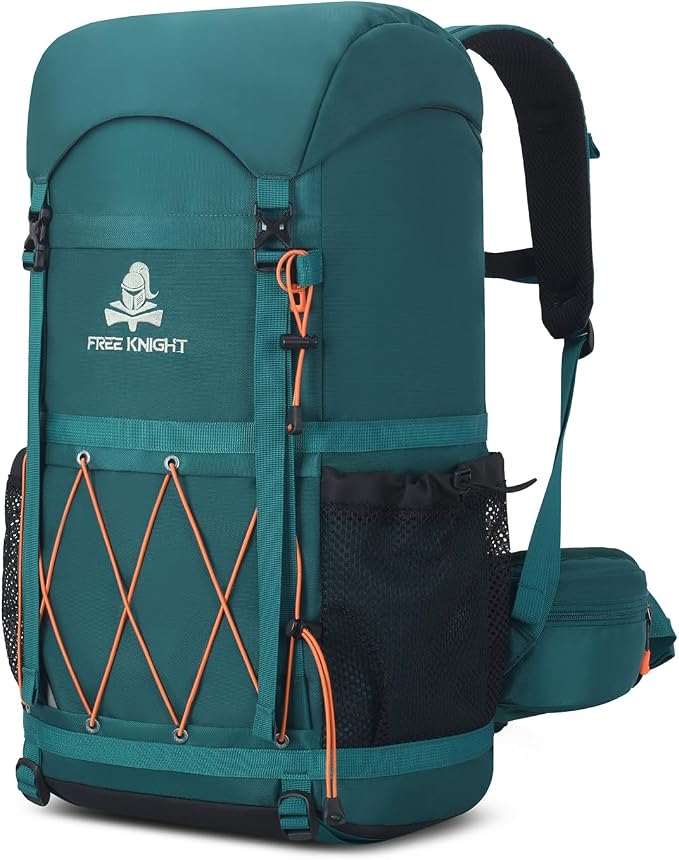 Mochila de Senderismo 40L Impermeable con Funda de Lluvia