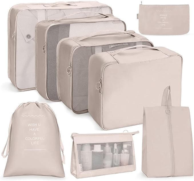 Set de 8 Organizadores de Compresión Impermeables para Maleta