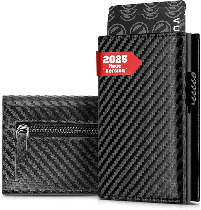 Cartera Slim de Piel con Protección RFID y Monedero