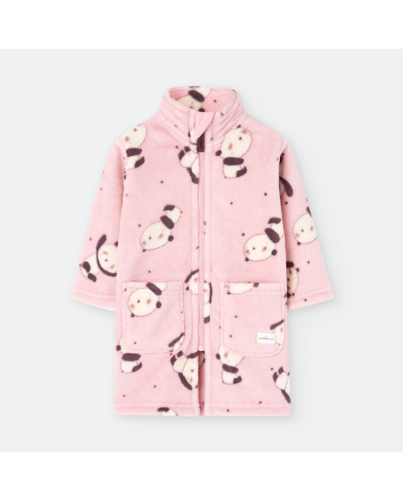 Bata Infantil Cremallera Rosa Panda