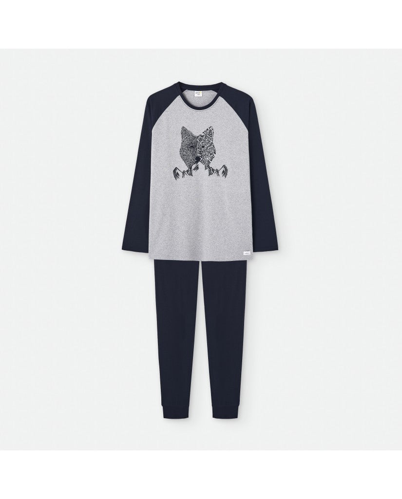 Pijama de Hombre Manga Larga Punto Fox