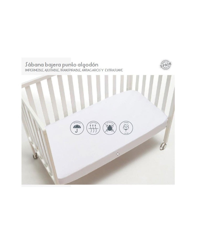 Sábana Bajera Impermeable Minicuna Algodón