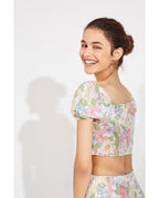 Falda+top Flores Nido Abeja (imagen 3)