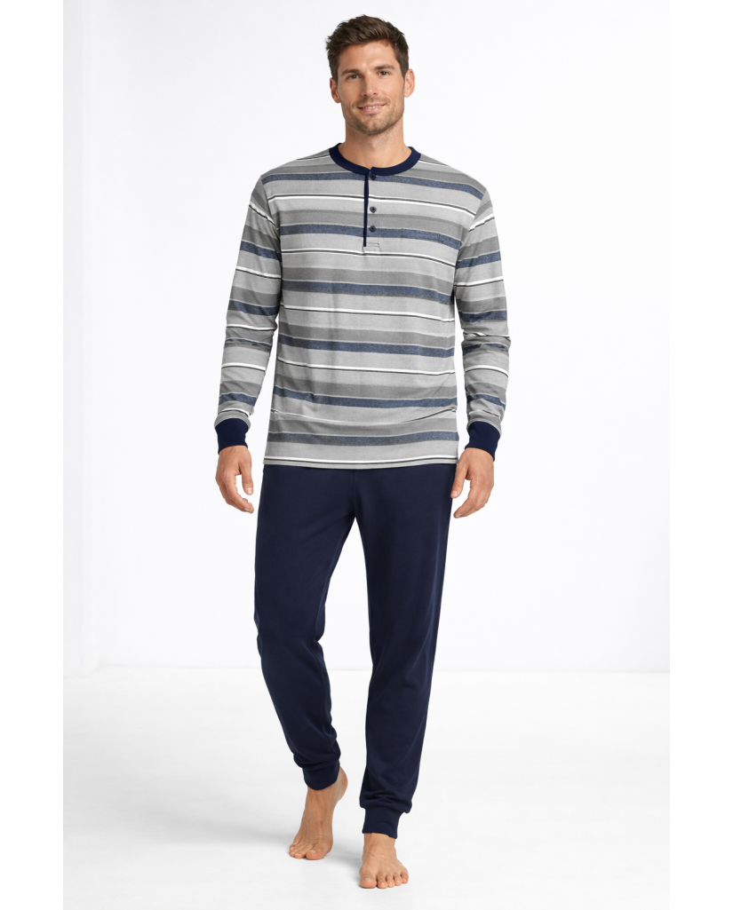 Pijama de Hombre Manga Larga Rayas Moon Dreams