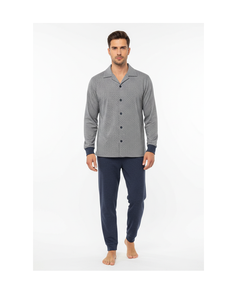 Pijama de Hombre Manga Larga Cuadros Ref. 86912