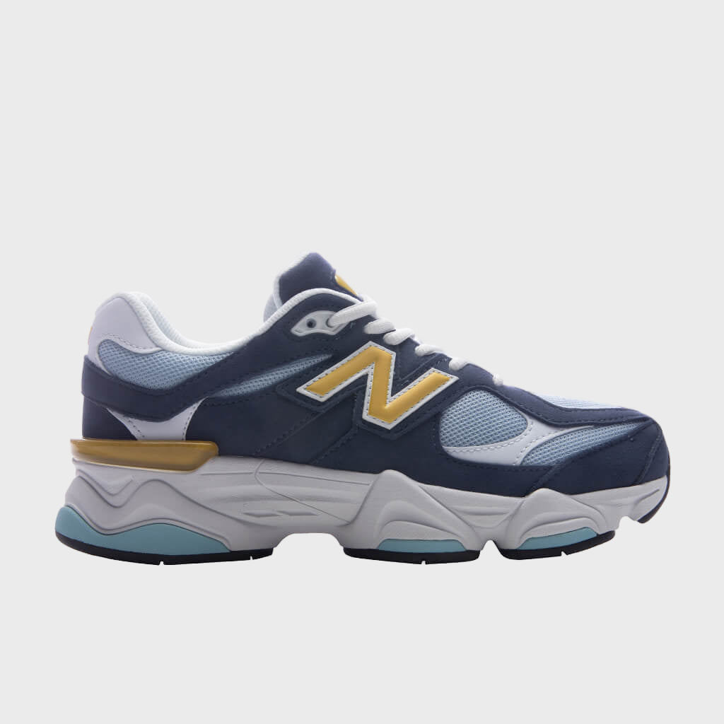 New Balance 9060 Índigo Dorado bebé vista lateral