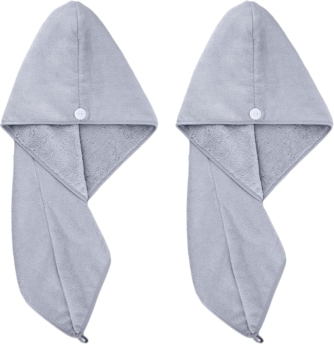 Pack de 2 Toallas Turbante de Microfibra para el Pelo